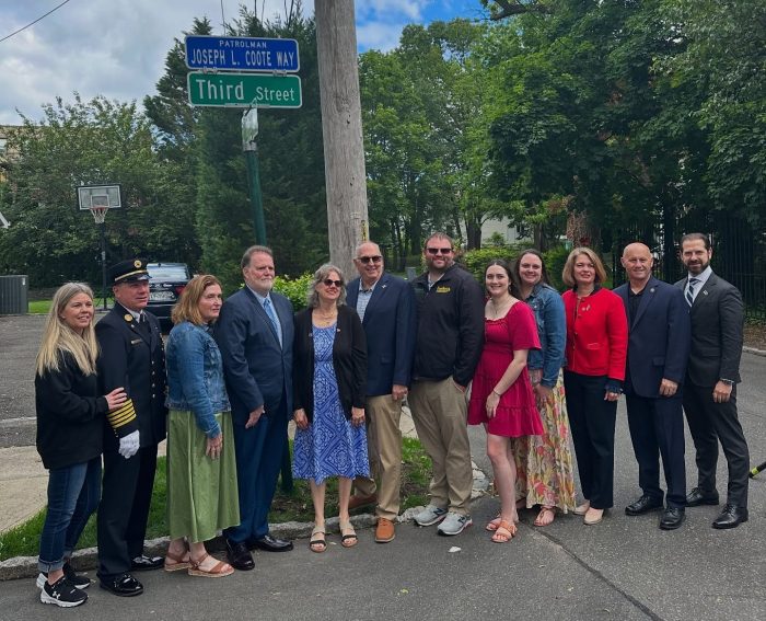 oseph L. Coote, a Manhasset police officer shot and killed by a suspected robber in 1961, was one of the officers honored with a street renaming.